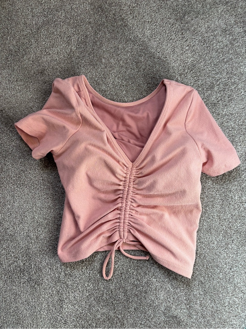 V-Neck Short Sleeve Top in Dusty Pink airbrush five the label